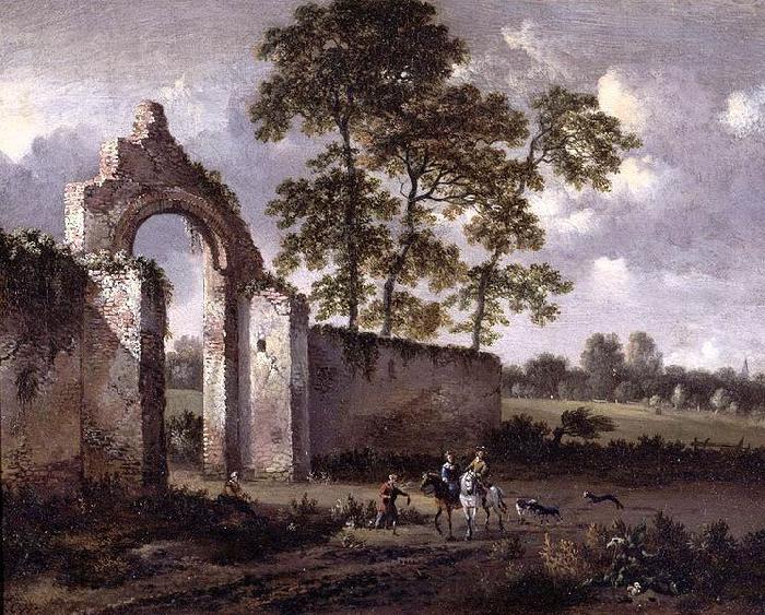 Jan Wijnants Landscape with a Ruined Archway Norge oil painting art